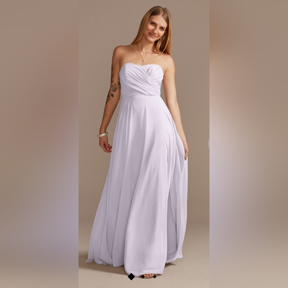 David's Bridal Coral Strapless Dress